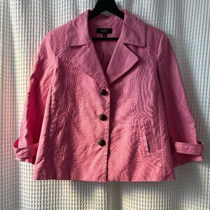 Talbots size 10 trench coat jacket linen-blend pink lined spring springtime